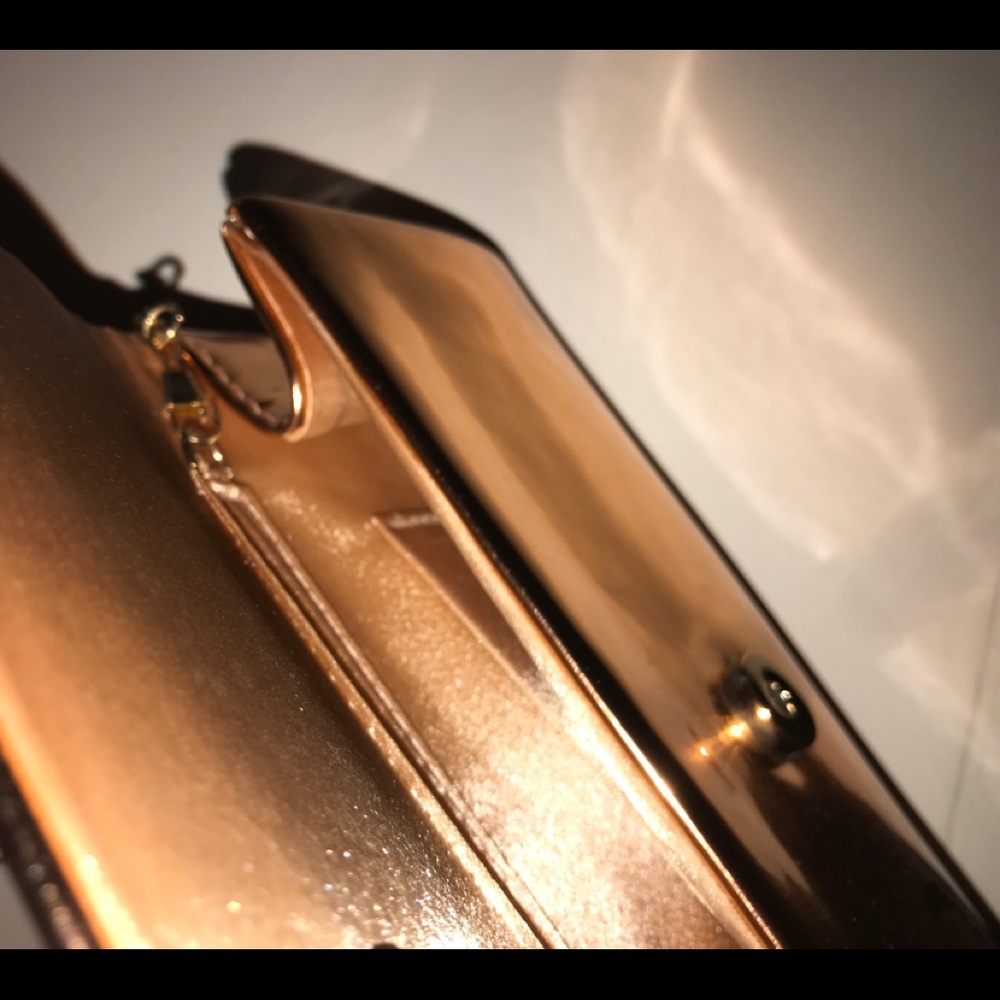 Metallic cross body purse